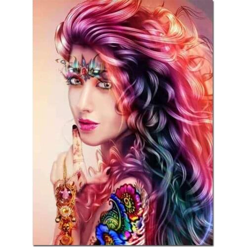 5D Diy diamond painting Pretty Woman flower Diamond Mosaic Rhinestone Embroidery cross stitch Flower Girl A2004