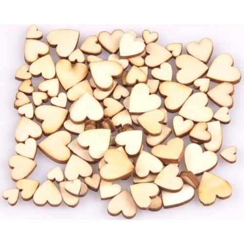 6-12mm Natural mixed Mini wooden Heart handmade Scrapbooking Carft for Home decoration About 100pcs MT1686