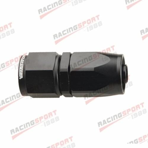 Aluminum 8AN AN8 AN-8 Straight Swivel Oil Fuel Gas Line Hose End Adaptor Black