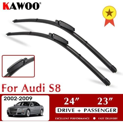 KAWOO Wiper Car Wiper Blades For Audi S8 October 2002 - Nov. 2009 Windshield Windscreen Window 24"+23" LHD RHD Auto Accessories
