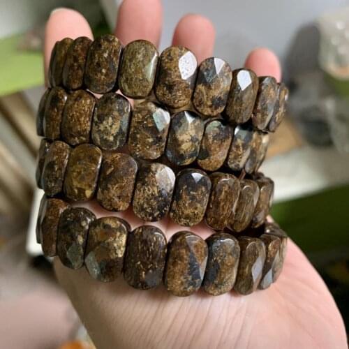 Bronzite stone beads bracelet natural stone jewelry bangle DIY jewelry for woman for man wholesale