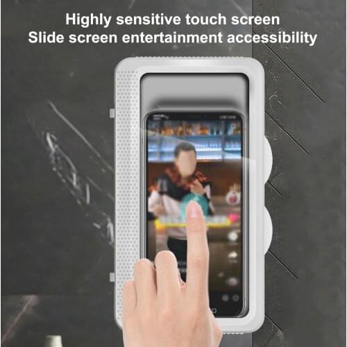 Bathroom Toilet Mobile Phone Holder Box Wall Mounted Soap Bracket 6 Inch Phone Storage Case Waterproof Shower Watching Holder