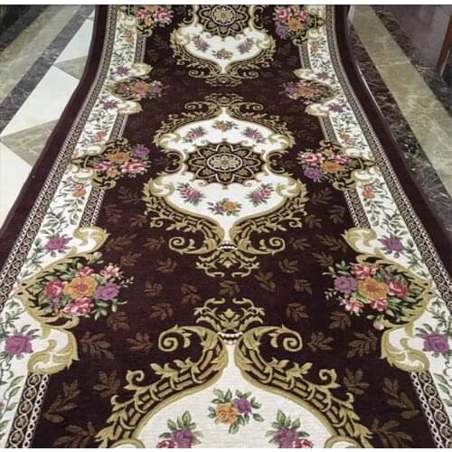 Europe Long Carpet For Corridor Hall Hallway Navy Blue Carpet Runner Non-Slip Stair Carpet Home Luxury Carpet Livingroom Decor