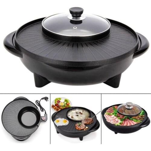 Electric Baking Pan Hot Pot Non-stick Temperature Controlled Aluminum Alloy For Kitchen Camping Frying Pan гриль электрический
