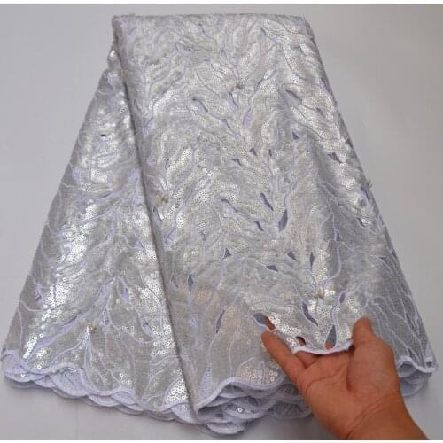 Hot Sale African Tulle Lace Fabric Latest Nigerian organza Laces Fabrics With sequins 2020 High Quality French Net Lace Material