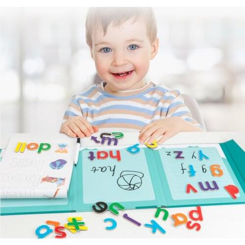 Magnetic Word Game Children Early Education Wooden Toys Enlightenment English Alphabet Cardboard Puzzle Baby Learning Toys Gift