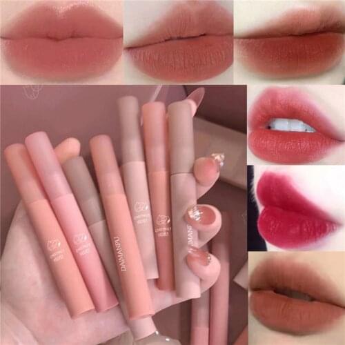 1Pc Chestnut Velvet Matte Liquid Lipstick Lip Gloss Long Lasting Waterproof Nonstick Cup Lipstick Red Sexy Lip Tint Lip Makeup