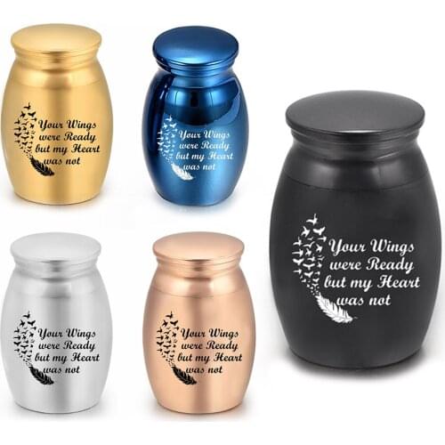 Small Cremation Urns for Ashes for Human - Carved Mini Memorial Ashes Urn Wings of Freedom Feather Cremation Urn Pendant