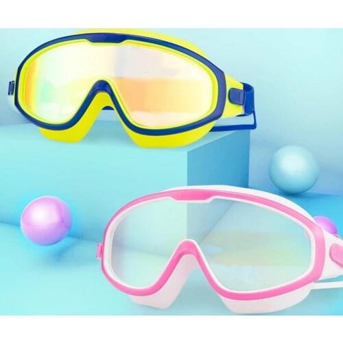 New Children High-definition Waterproof Anti-fog Swimming Goggles Large-frame Water Sports Glasses with Earplugs for Outdoor
