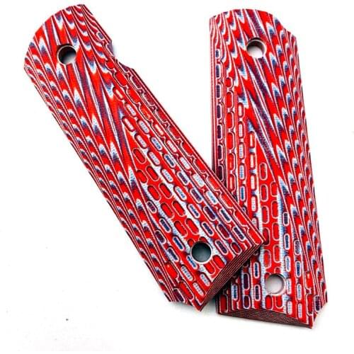 2PCS/set G10 Full size Non-slip Grips Patches Materials Handle scales blanks Slabs DIY Patch For 1911 Grips Models