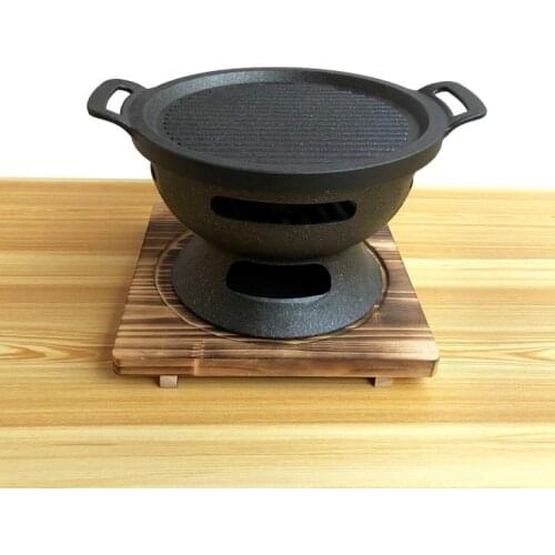 Portable Roast bbq grill table barbecue grill commercial charcoal barbecue stove restaurant home outdoor bbq stove With wooden