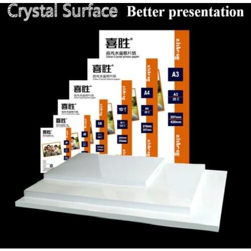Crystal High Gloss Printer Photo Paper A3 A4 40 Sheets Photo Paper Highlight Inkjet Printing Waterproof Printer Photo Paper