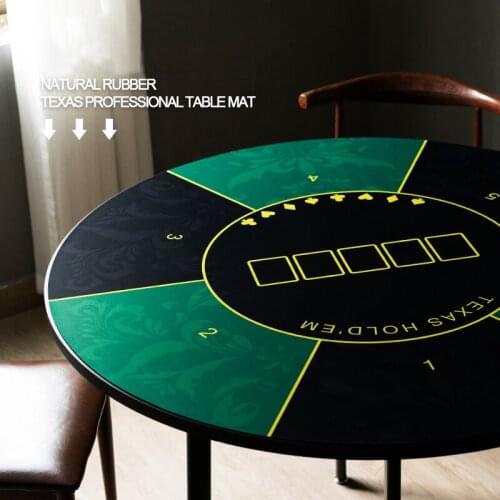 Deluxe 1.2m Round Suede Texas Hold'em Pokers Tablecloth With Flower Pattern Casino Poker Chips Board Game Mat With Carrying Bag