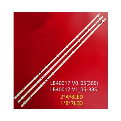LED strip for LED40287FHDCNTD 40A07USB TX-40C200E 40L3653DB 40L1653DB Vestel 40 inch LB40017 17DLB40VXR1 3pcs/set
