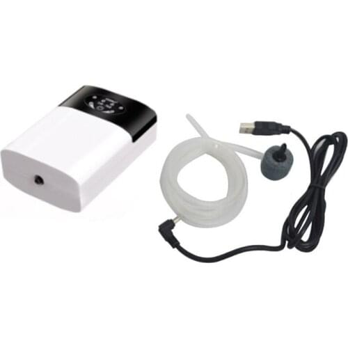 Internal Aquarium Rechargeable Silent Oxygen Pump Turtle Tank Built-in USB Charging Port Portable Fish Tank Air Pump