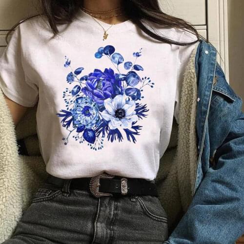 Womens T-shirt Tee Print Graphic Plant Elegant Ladies Harajuku Floral Dress Ladies Top Dress Women T-shirt