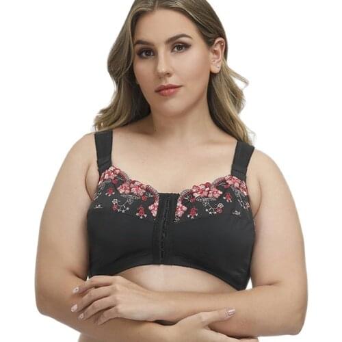 Plus Size Bra C B D F G DDD Cup Embroidery Minimizer Bras For Women Large Size Push Up Bralette Lingerie Ultrathin Underwear