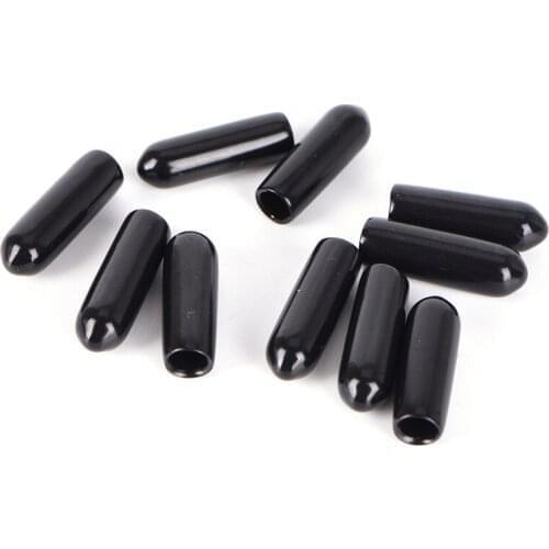 10PCS Black Rubber End Caps 3/4/5/6/7/8MM For 4 Lines Quad Stunt Kite Fixed Parts