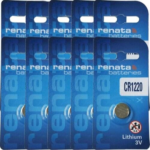 10pcs Renata CR1220 3V Button Cell Batteries Original Renata Battery For Remote Control Car Key 38mAh