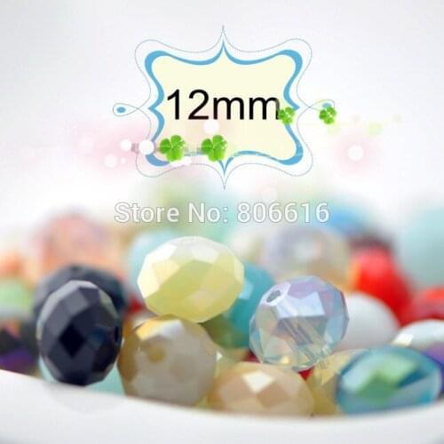 12*10MM 120Pcs Mixed Colors Glass Roundle Crystal Beads Jewelry Loose Beads