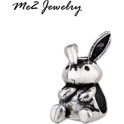 2018 Fashion New Arrive Silver Plated Charms Fit Original Pan Charms Bracelet Rabbit Animal Beads Factory Price