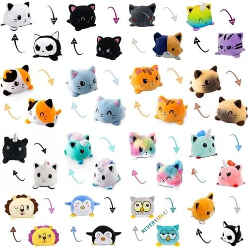 28 Styles Reversible Cat Gato Kids Plushie Plush Animals Unicorn Double-Sided Flip Doll Cute Toys For Peluches Pulpos Plush Toys