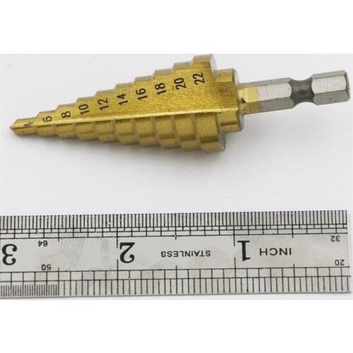 4-22mm HSS Hexagon Step Cone Drill Bit