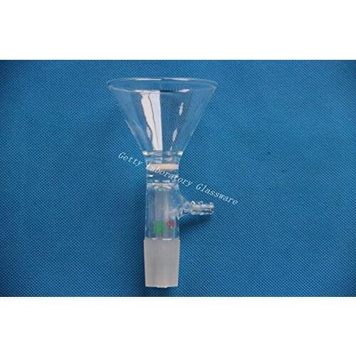 80ml Glass Powder Filter Funnel, 75mm diameter, with 3# Coarse Filter and 10mm Hose Connection