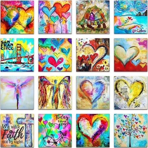 Full Square Diamond painting Heart Tree DIY 3D Diamond mosaic Bridge Full Round Diamond embroidery Cross stitch Dolphin