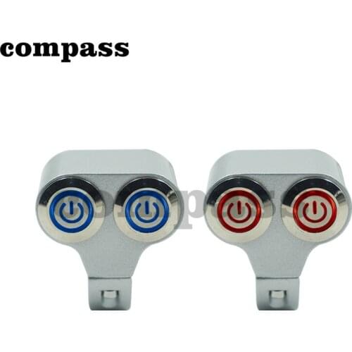 Aluminum 22mm Handlebar Motorcycle Switches ATV Scooter Headlight Hazard Brake Fog Light Switch ON-OFF With Indicator