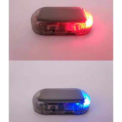 Car Solar Power Simulated Dummy Alarm Warning Anti-Theft LED Flashing Security Light Signal Lamp