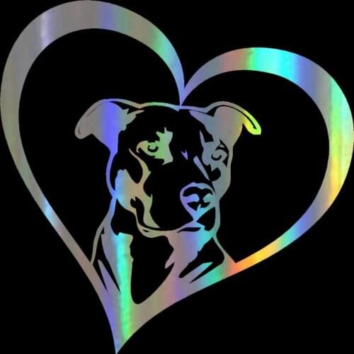 WaveHands 15.2*15.2CM Car Sticker Vinyl PITBULL HEART Animal Sticker Decal Creative 3D Sticker On Car Styling Creative