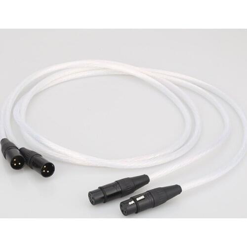 HIFI neutrik XLR Balance Cable Hi-end Pure Silver 7NOCC Cable 2 XLR Male to 2 XLR Female Cable Balance line Cord
