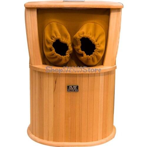 Far Infrared Foot Bath Barrel Heating Foot Therapy Wooden Barrel Steaming Barrel Fumigation Foot Basin Holographic