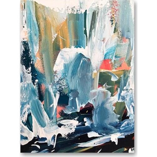 Free Shipping Hot Sale Hand-painted Oil Painting Modern Abstract Paintings Blue Oil Painting Living Room Bedroom Office Wall