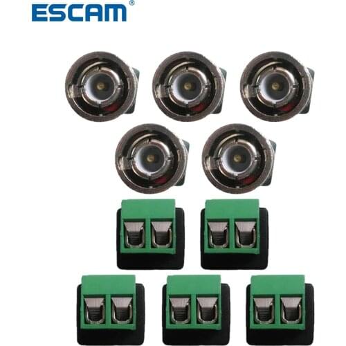 ESCAM 10pcs/lot Mini Coax CAT5 To Camera CCTV BNC Video Balun Connector Adapter POE cctv tester IP camera FC