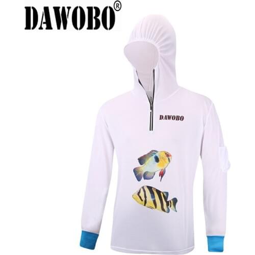 DAWOBO Quick Dry Fishing Clothing Long Sleeve Shirt Summer Quick-Drying Breathable Anti-UV Sun Protection Fishing Jacket