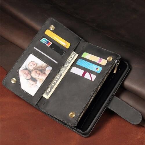 A51 A71 A21S Zipper Purse Leather Cases for Samsung Galaxy A70 A50 A40 A30 A20 A10 S A41 A31 A21 Wallet Multi Card Phone Cover