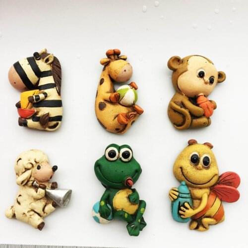 Creative Fridge Magnetic 3D Cartoon Animal childrens Enlightenment Refrigerator Magnet Decoration Articles Handicraft Gifts