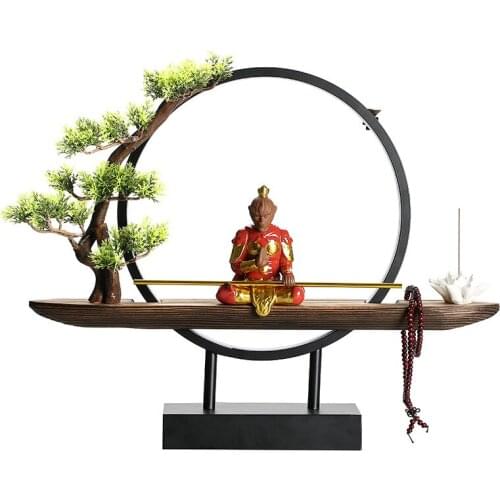 Wukong Aromatherapy Decoration Home New Chinese Style Hallway Office Lamp Ring Ceramic Backflow Incense Decoration