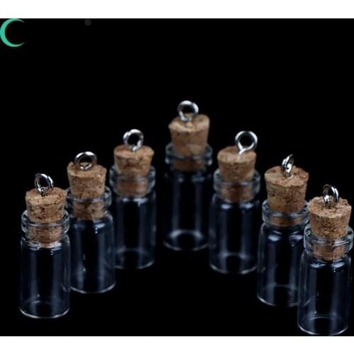 10Pcs Small Empty Clear Cork Glass Bottles Vials For Holiday Wedding Home Decoration Gifts Mini Christmas Wish Bottles