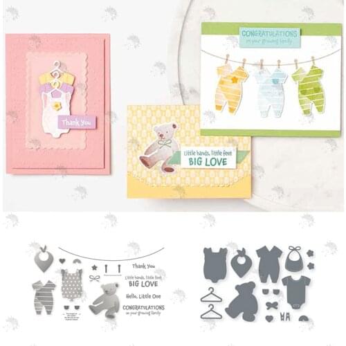 BEAR CLOTHING Background Greeting Card Decoration Metal Cutting Dies Embossing Stencil Scrapbooking 2021 Newest
