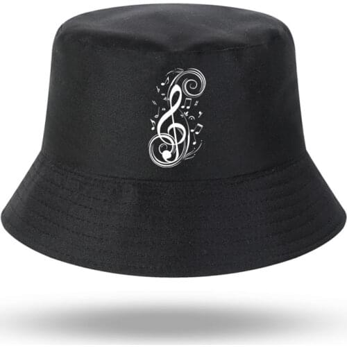 Musical Note graphic Print Men Women Casual Bucket Hat Outdoor Sunscreen Beach Hat Sun Hiking Fishing Cap