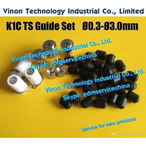D=0.9mm K1C TS Guide Set (1pc guide+1pc collet+1pc spacer+10pc seal rubber) for Sodc K1C,Charmilles SH2,Madra BT-2 3562038,02240