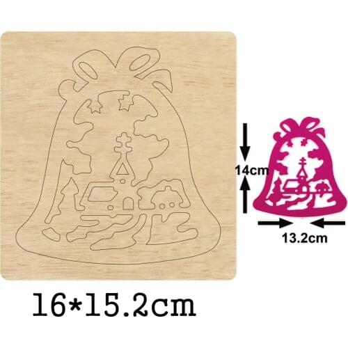 2020 New Christmas Bell Pendants Fashion Handwork Wooden Mold Wood Dies Leather Cloth Paper Craft Christmas Tree Pendants