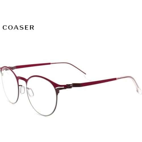 Glasses Frame Men Metal Round Titanium Eyeglasses Brand Design Prescription Eyewear Myopia Optical Eyeglasses Spectacle