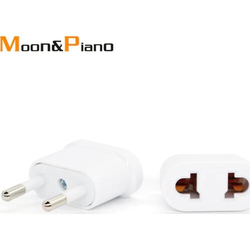 Plug Adaptor for Europe US To EU Plug 4.0 4.8mm Converter Wall Charger Changeover Adapter White Travel Power Conversion socket