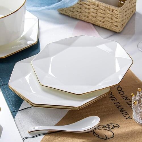 Phnom Penh Nordic Creative Ceramic Steak Flat Plate Light Luxury Ceramic Tableware ins Western Plate Household Vegetable Plate