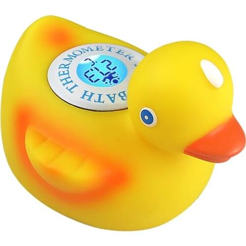 Floating Little Yellow Duck Baby Bath Tub Soft PVC Plastic Toy with Temperature Display