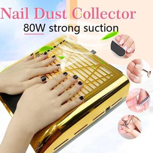80W Nail Dust Suction Dust Collector Fan Vacuum Cleaner Manicure Machine Tools Strong Power Nail Fan Art Manicure Salon Tools